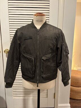 Banana Republic Women's Bomber Jacket Black Nylon